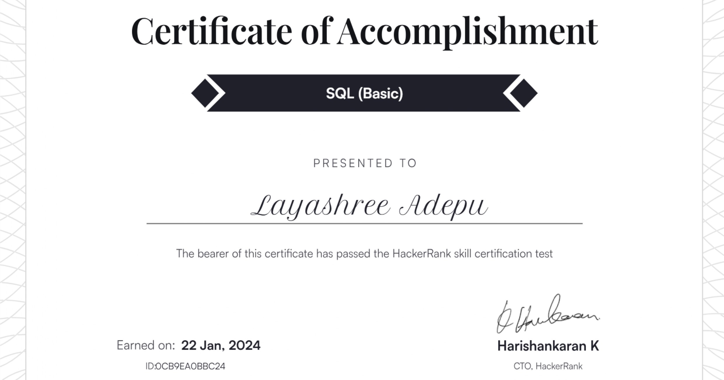 SQL (Basic) - HackerRank